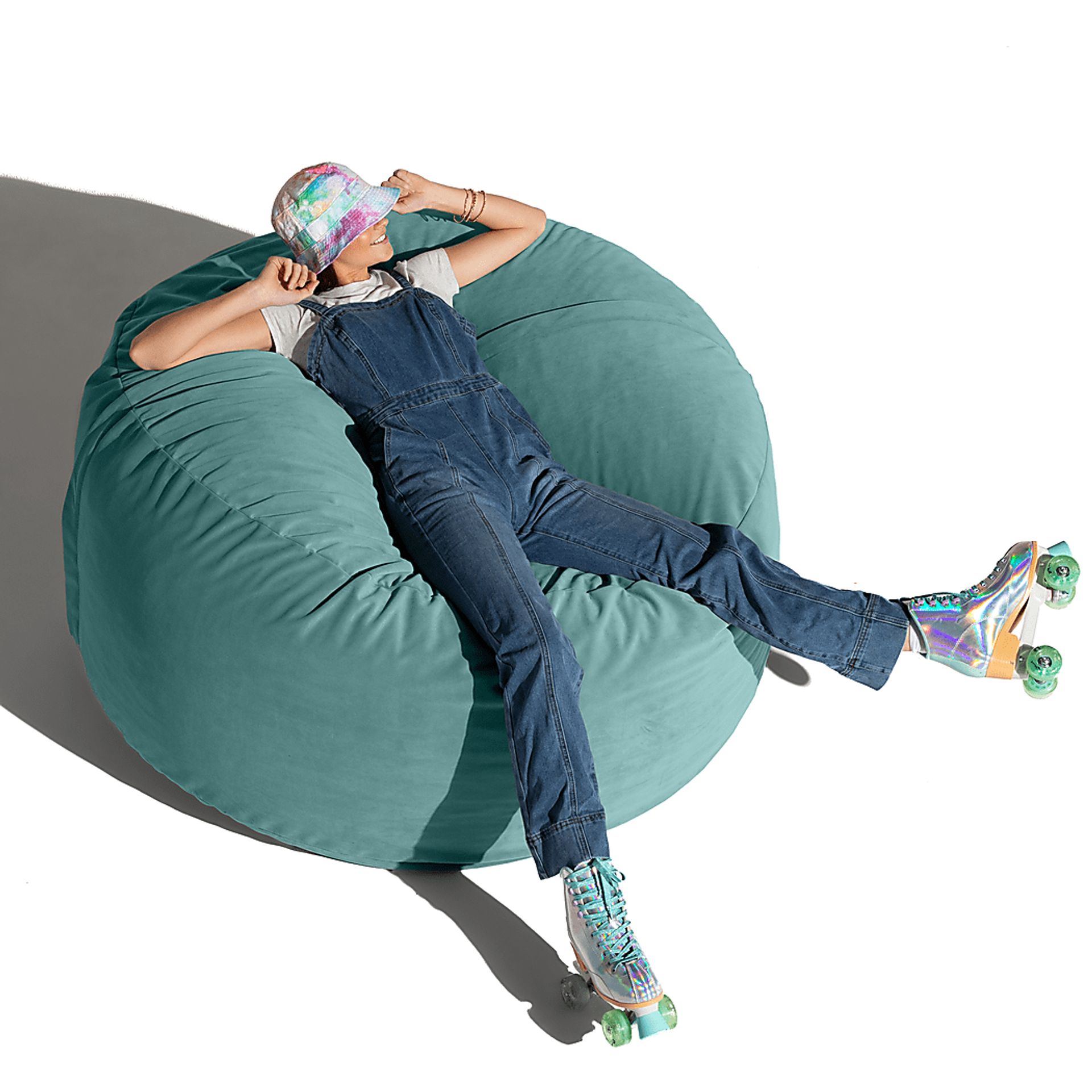 Savenu II Turquoise Large Bean Bag Chair - Image 6