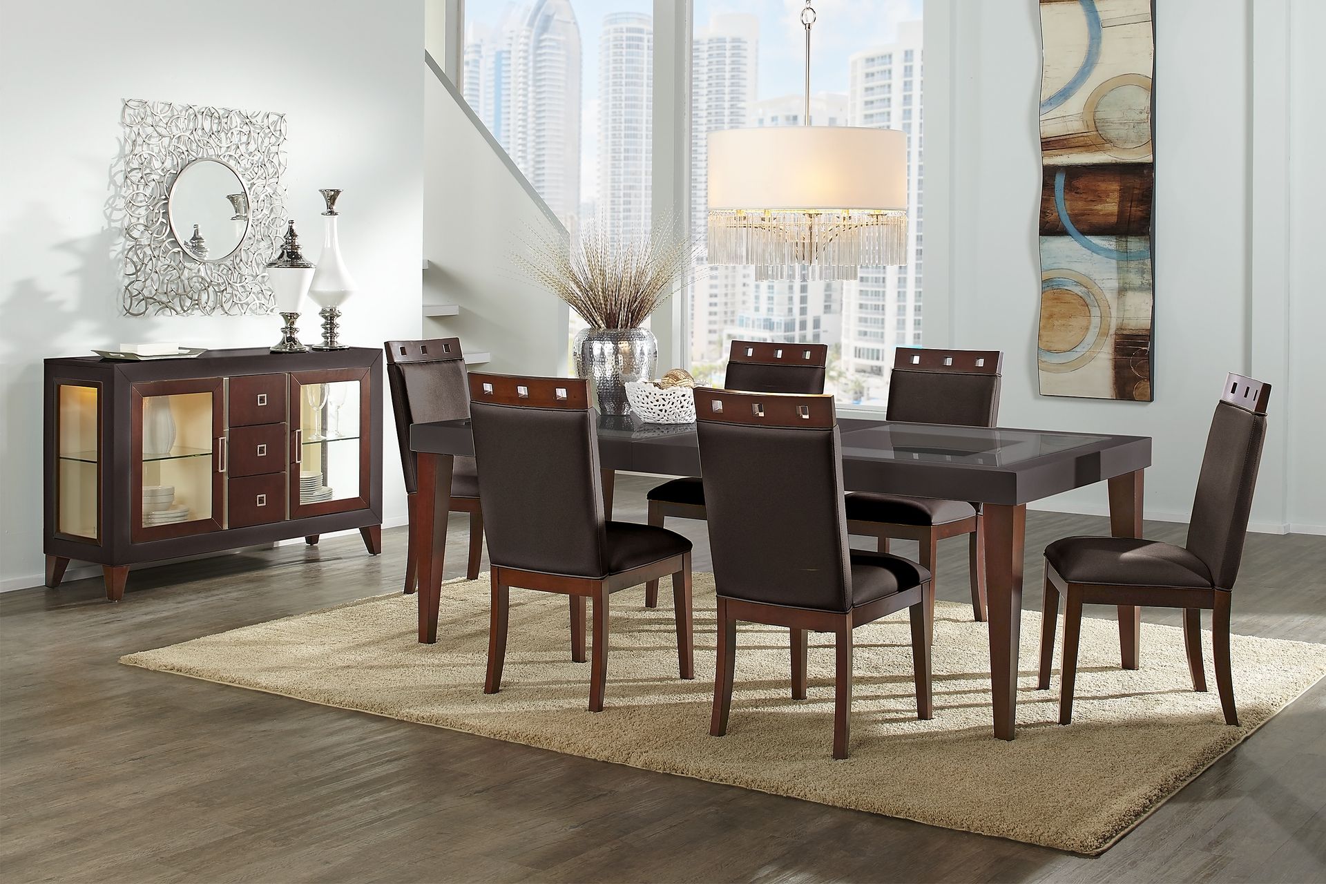 Savona Chocolate Upholstered Side Chair - Image 2