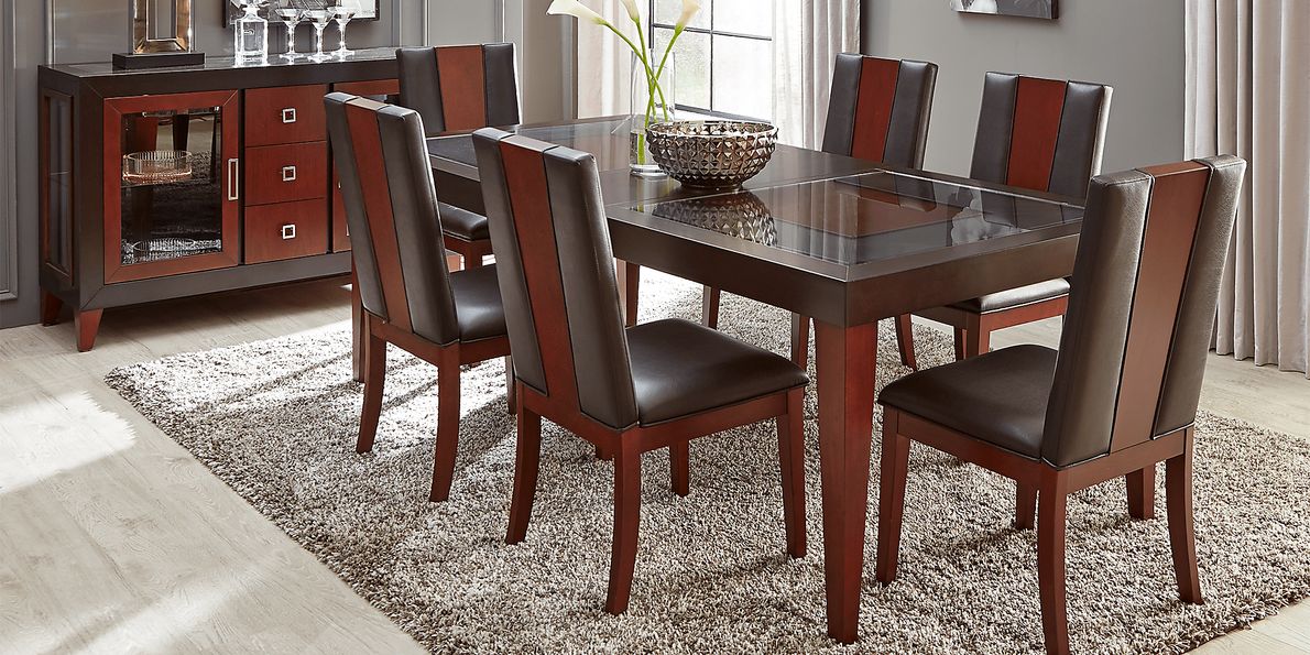 Savona Chocolate 5 Pc Rectangle Dining Room with Wood Back Chairs