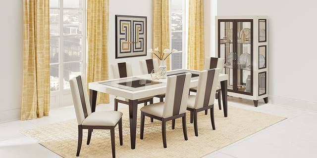 Savona Ivory 5 Pc Rectangle Dining Room with Wood Back Chairs - Thumbnail - Image 2