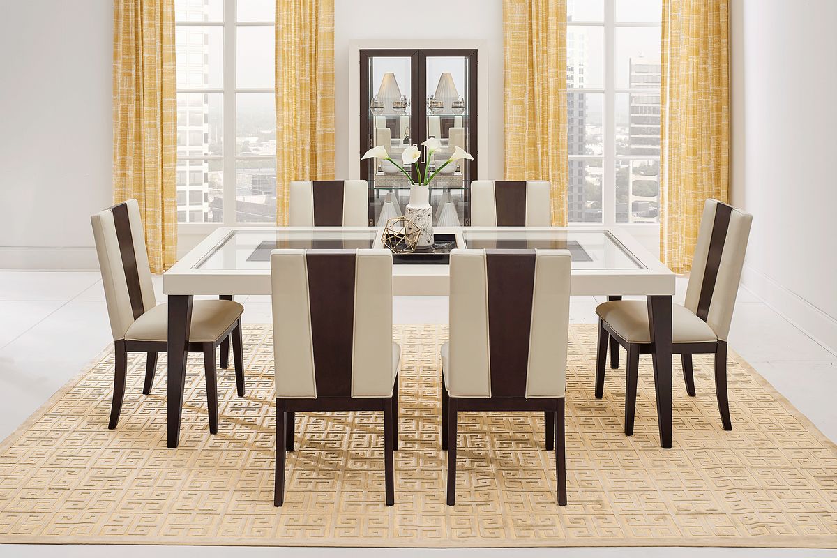 Savona 5 Pc Cherry Ivory Dark Wood Dining Room Set With Dining