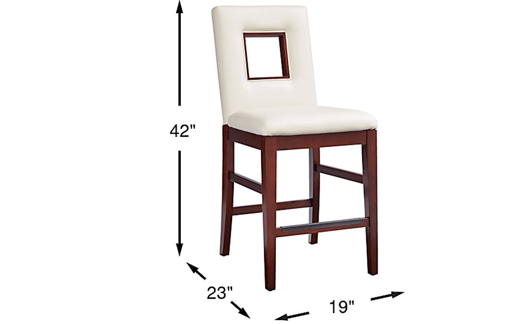 Savona White Upholstered Counter Height Stool