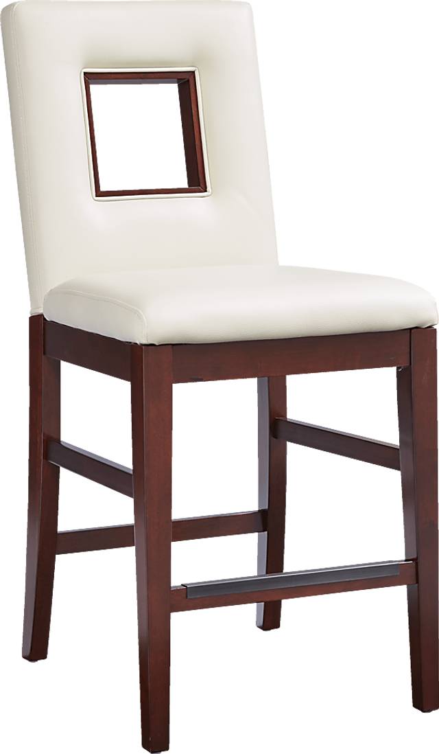 Savona White Upholstered Counter Height Stool - Thumbnail - Image 1