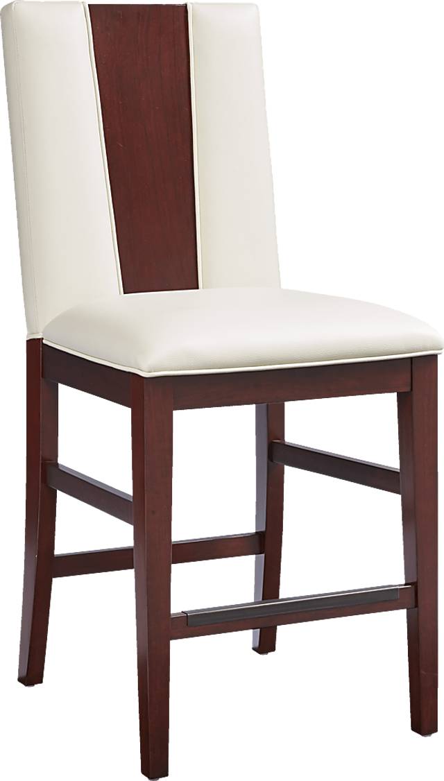 Savona White Wood Back Counter Height Stool - Thumbnail - Image 1