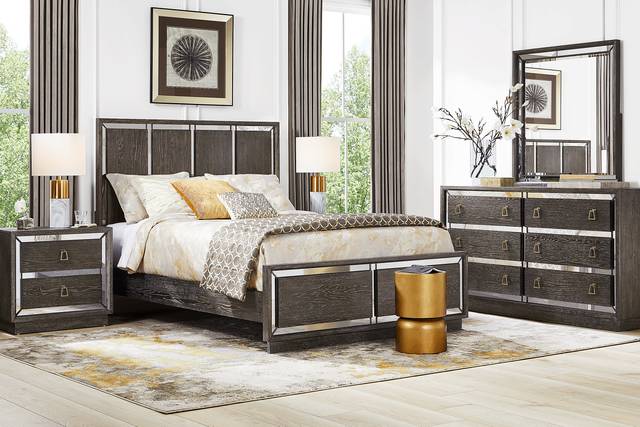 Savoy Creek Ash Gray 5 Pc King Panel Bedroom - Thumbnail - Image 1