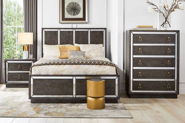 Savoy Creek Ash Gray 5 Pc Queen Panel Bedroom - Thumbnail - Image 1