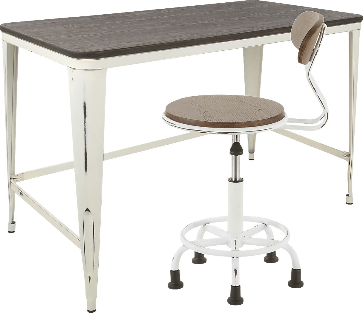 Sawmill White Desk and Chair Rooms To Go