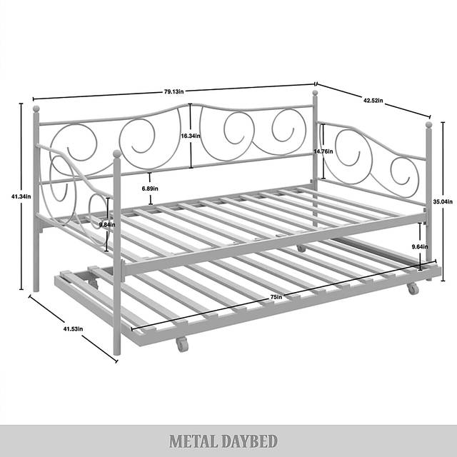Sawwarers Black Daybed With Trundle - Thumbnail - Image 7