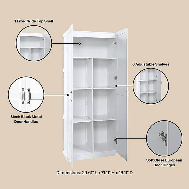 Sawwares I White Storage Cabinet - Thumbnail - Image 8