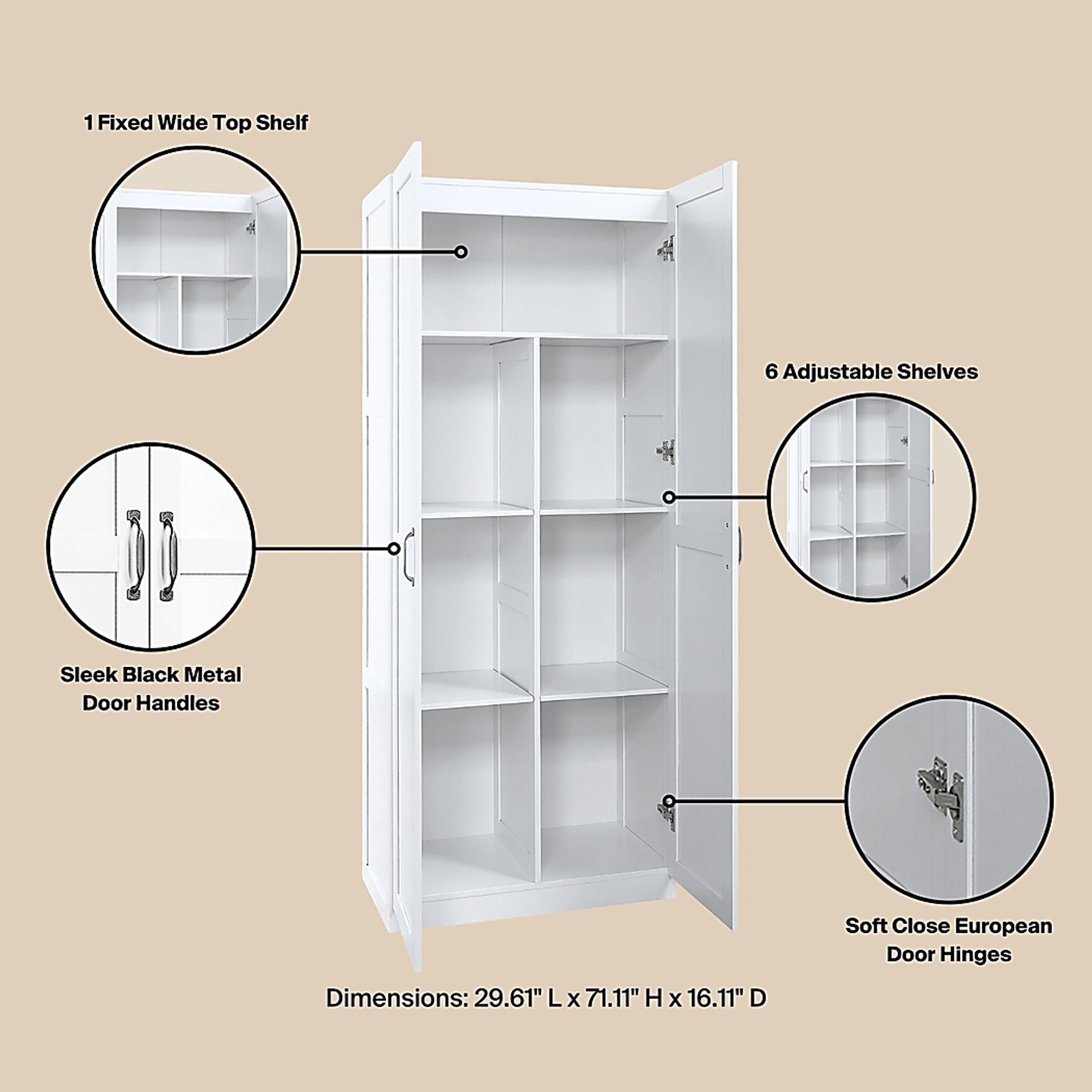 Sawwares I White Storage Cabinet - Image 8
