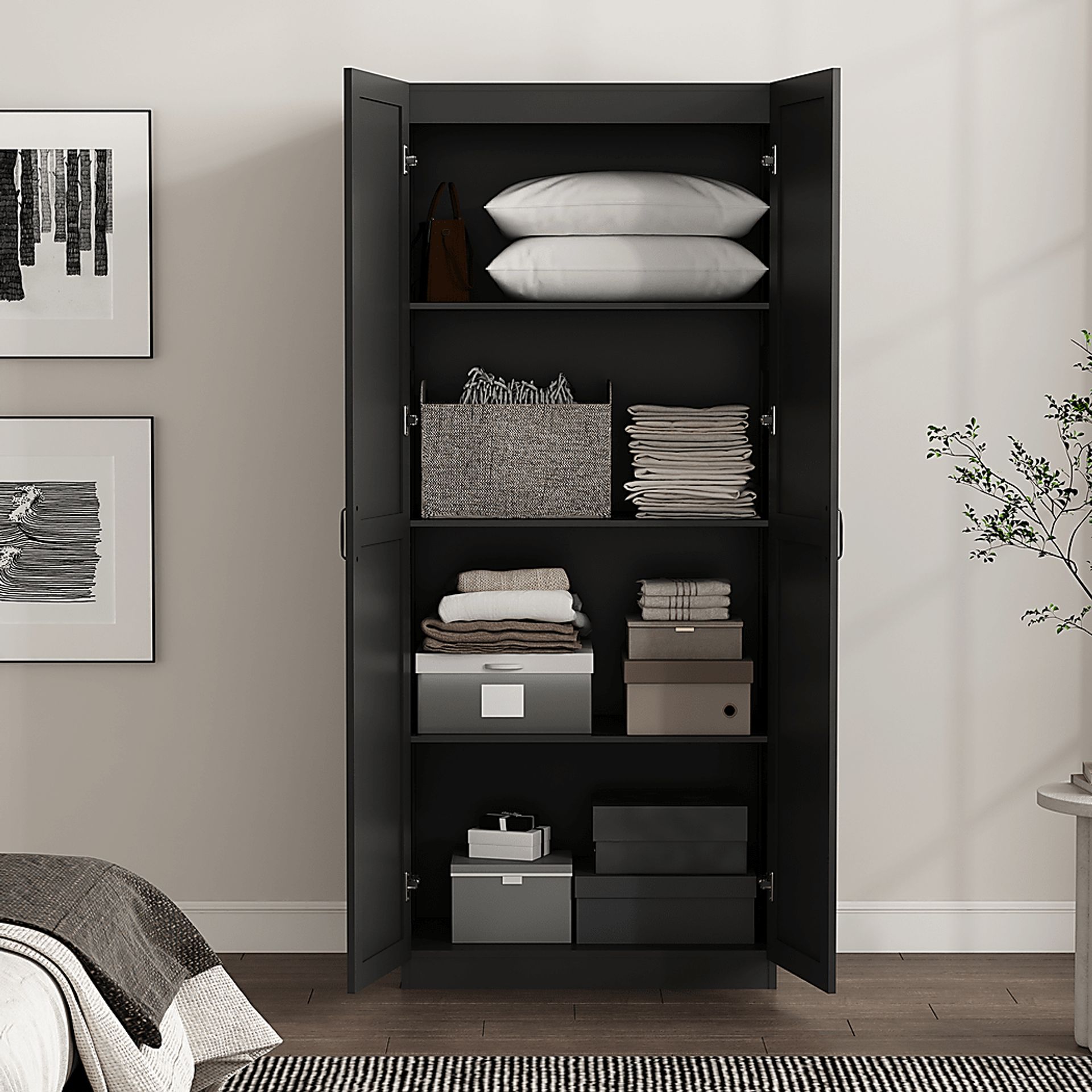 Sawwares II Black Storage Cabinet - Image 3