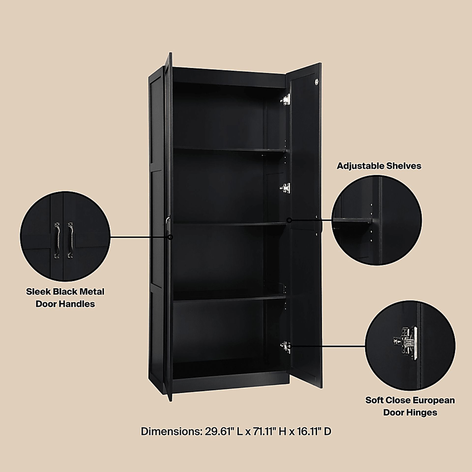 Sawwares II Black Storage Cabinet - Image 5