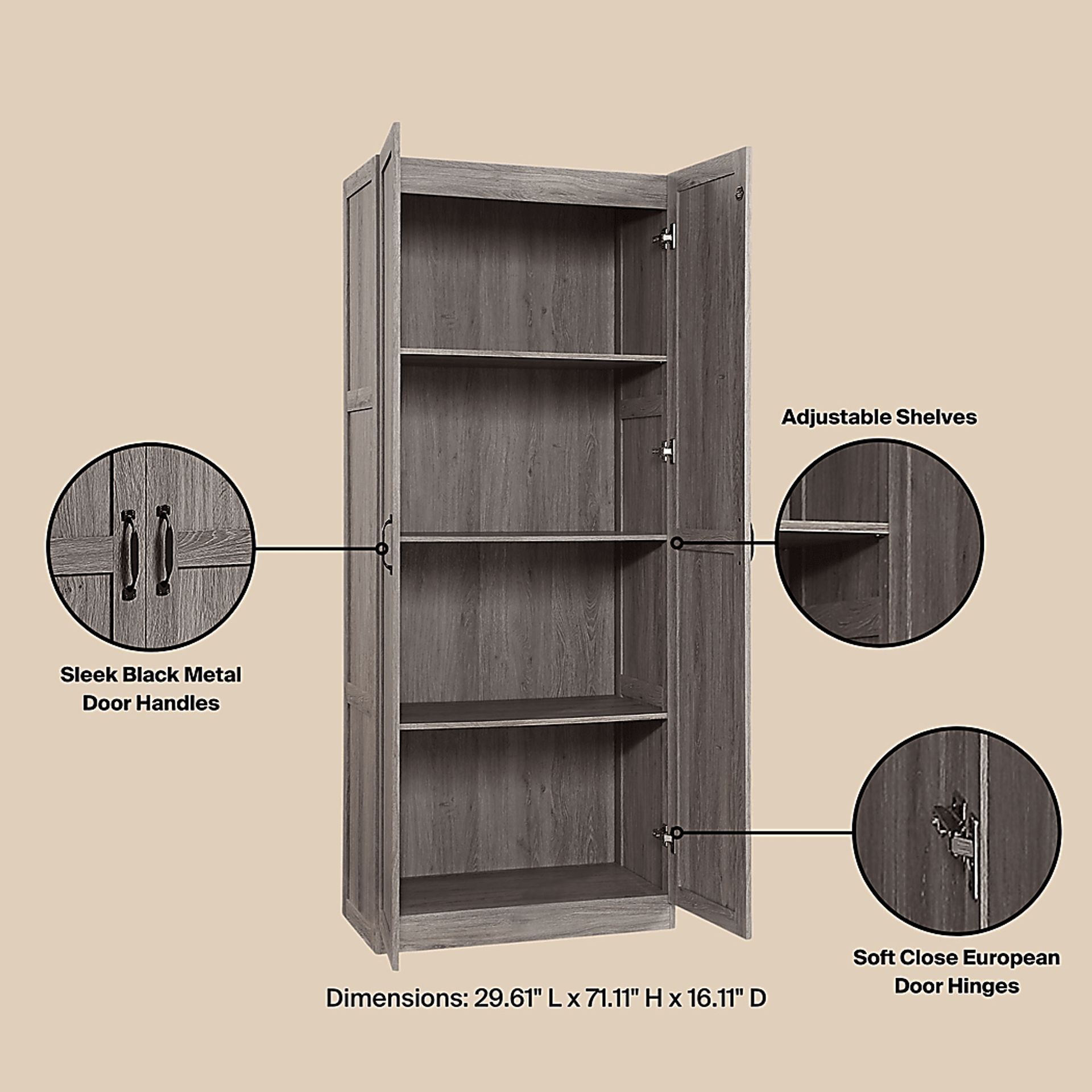 Sawwares II Gray Storage Cabinet - Image 7