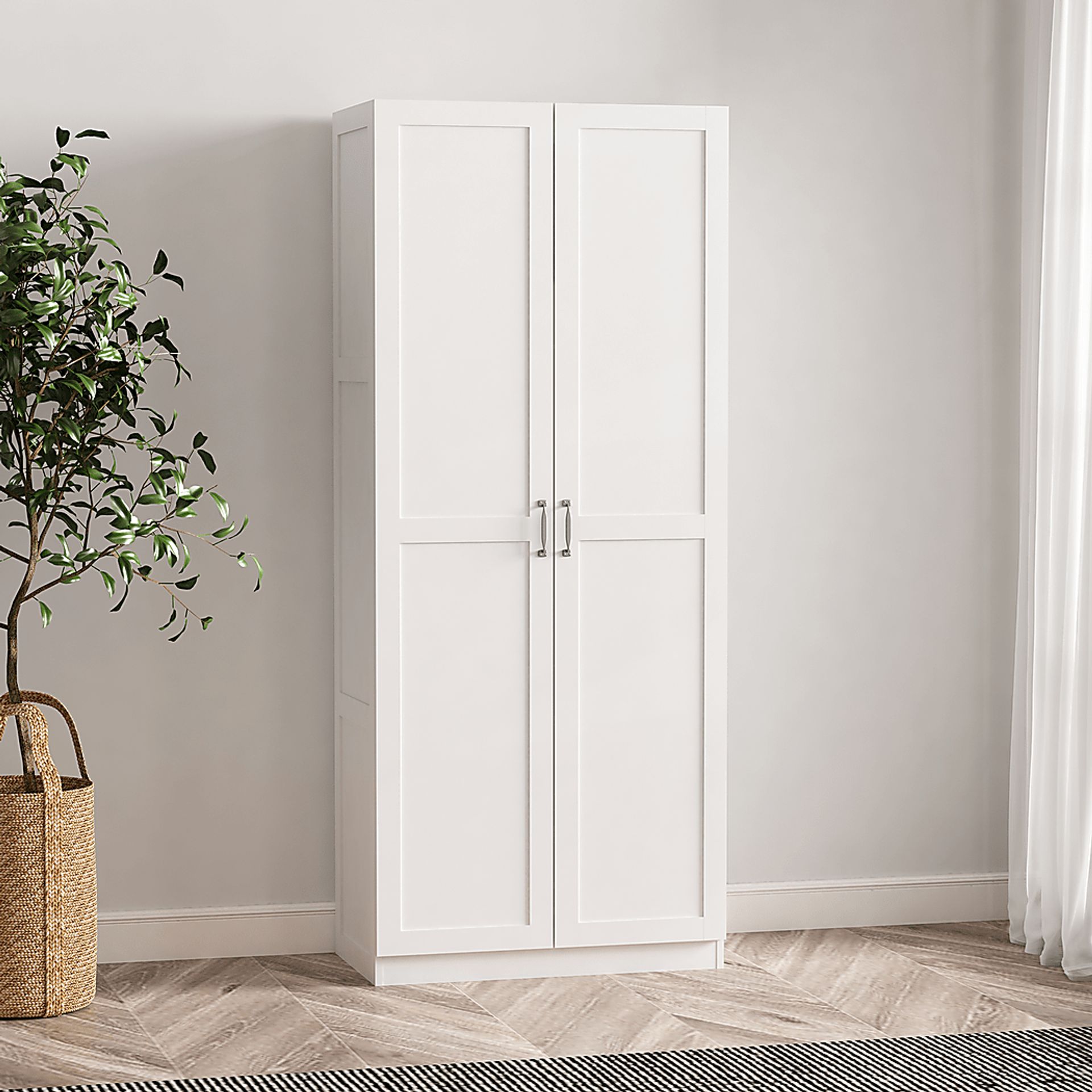 Sawwares II White Storage Cabinet - Image 2