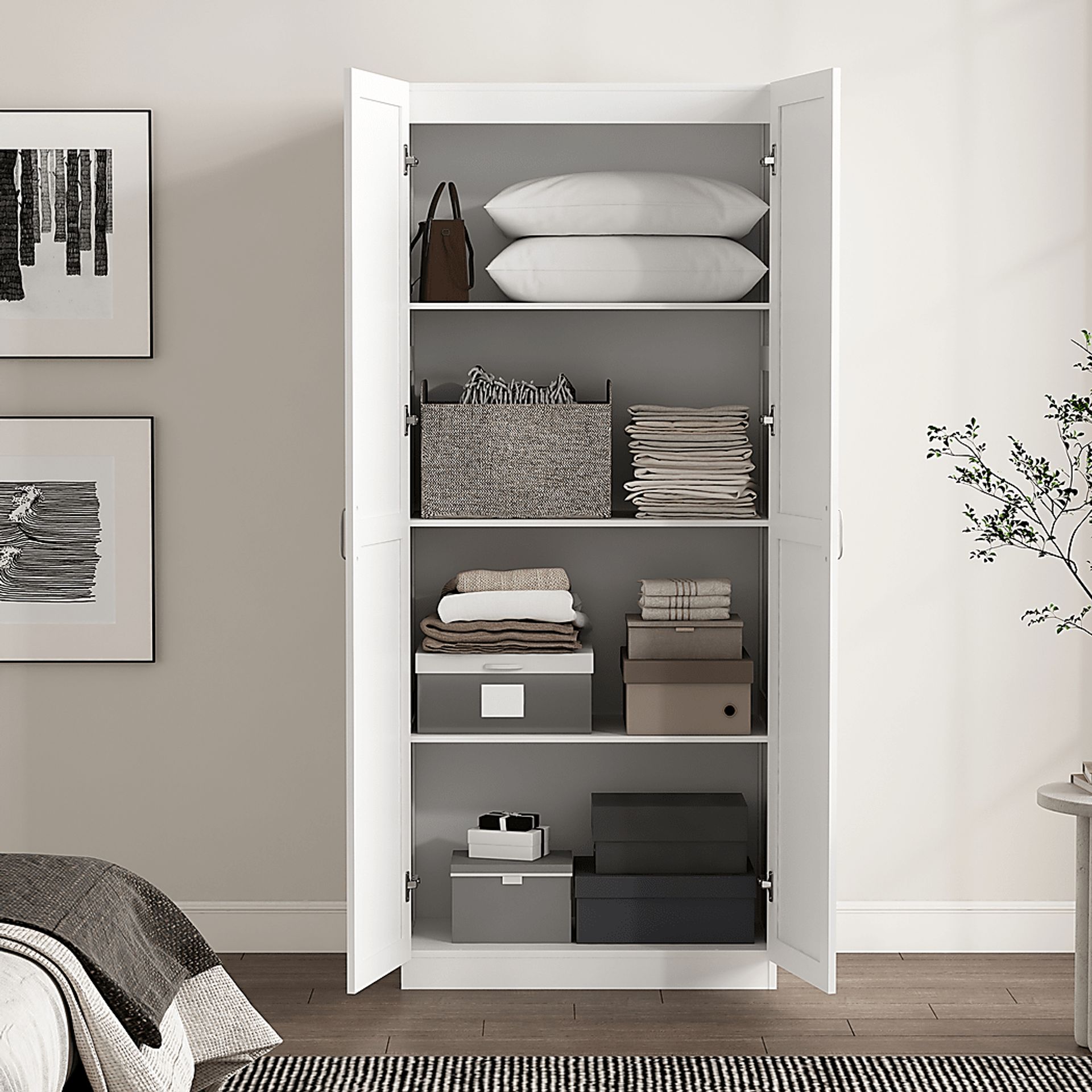 Sawwares II White Storage Cabinet - Image 3