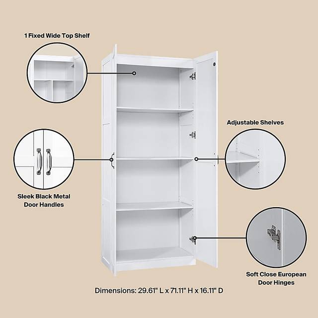 Sawwares II White Storage Cabinet - Thumbnail - Image 8