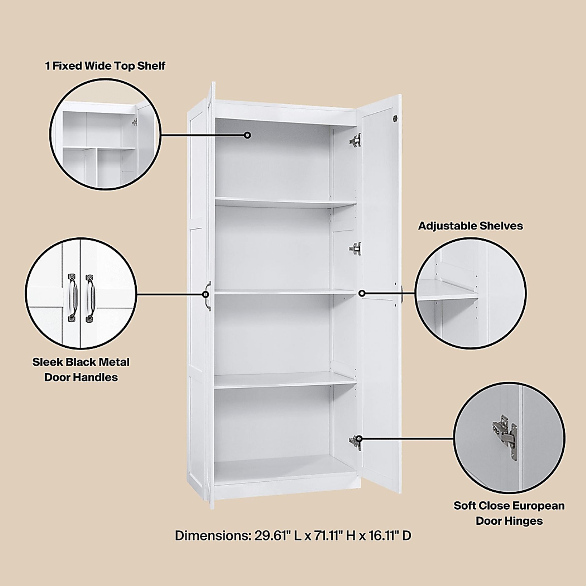Sawwares II White Storage Cabinet - Image 8