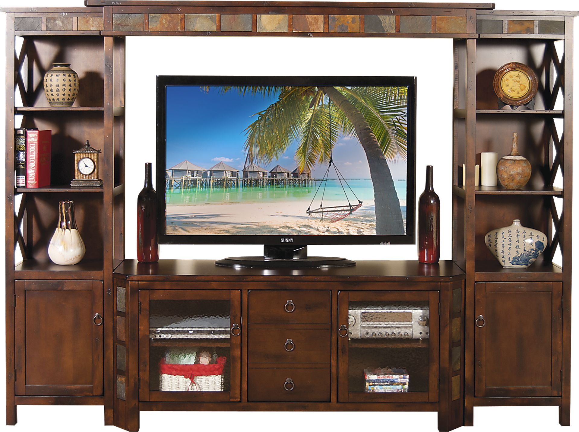 Sawyer Chocolate 4 Pc Wall Unit - Image 1