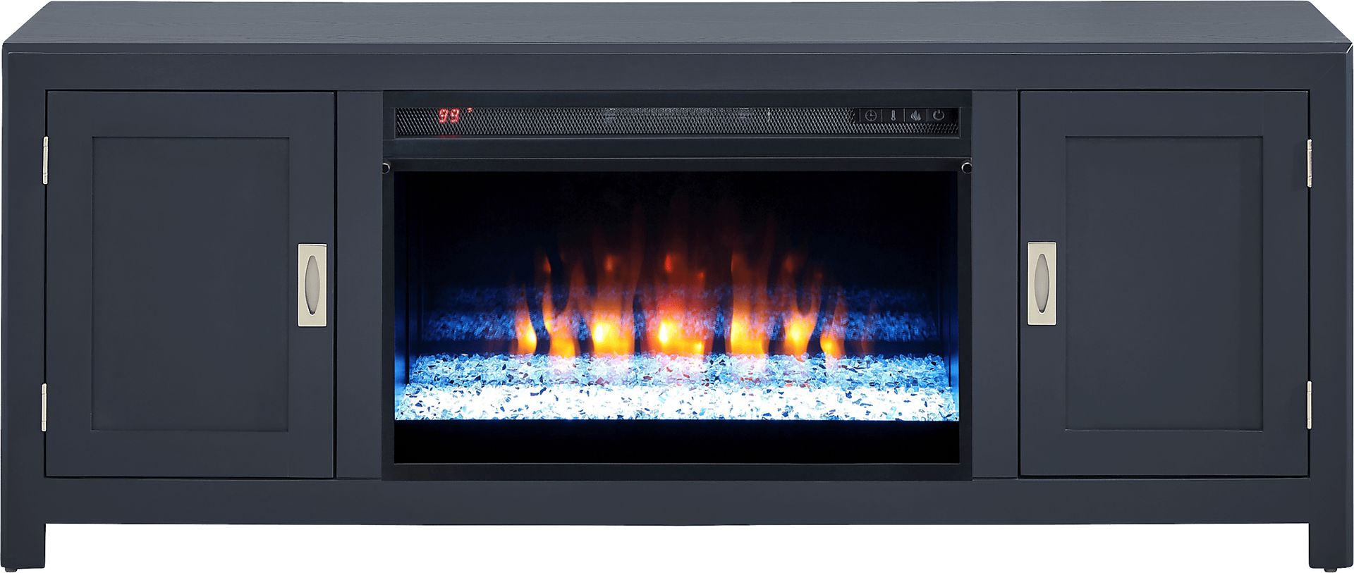 Sawyer Mills Navy 60 in. Console with Electric Fireplace - Image 1