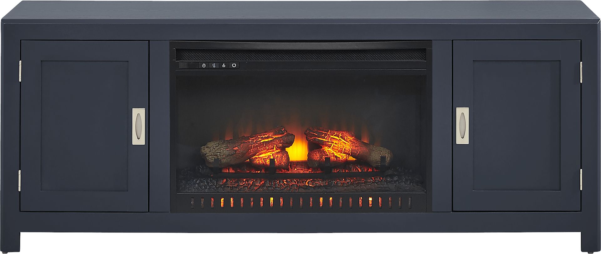 Sawyer Mills Navy 60 in. Console with Electric Log Fireplace - Image 1