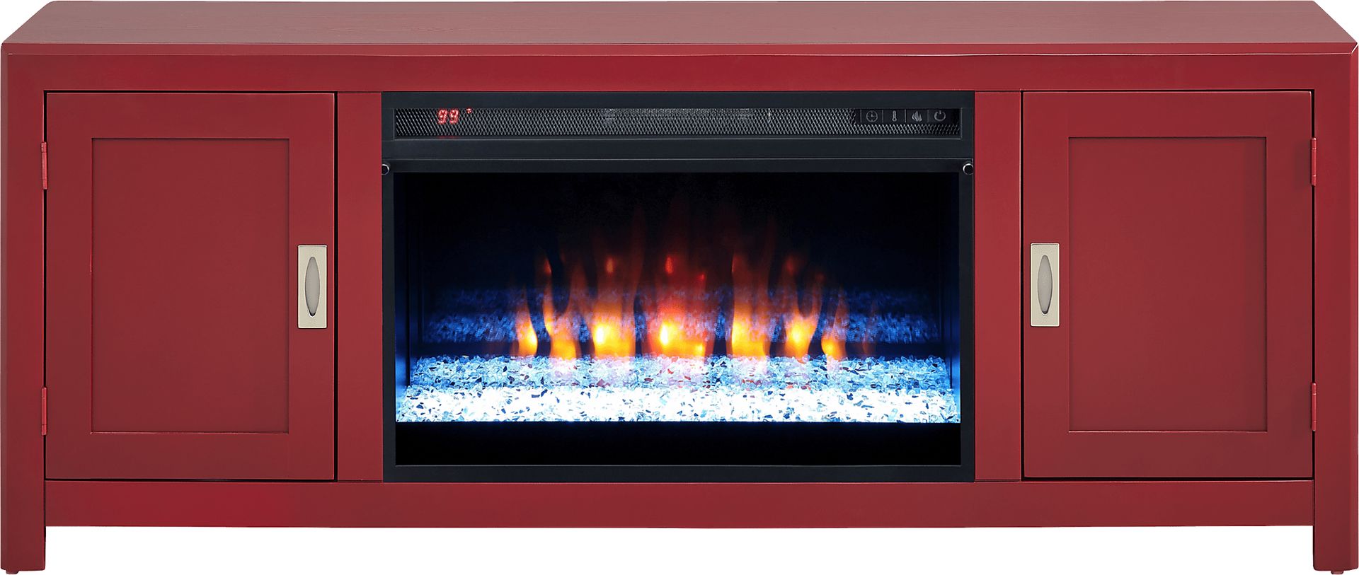 Sawyer Mills Red 60 in. Console with Electric Fireplace - Image 1