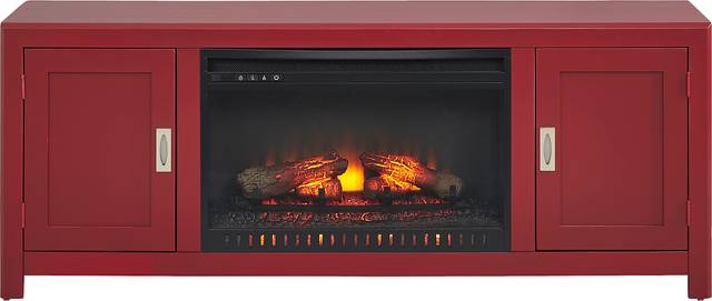 Sawyer Mills Red 60 in. Console with Electric Log Fireplace - Thumbnail - Image 1