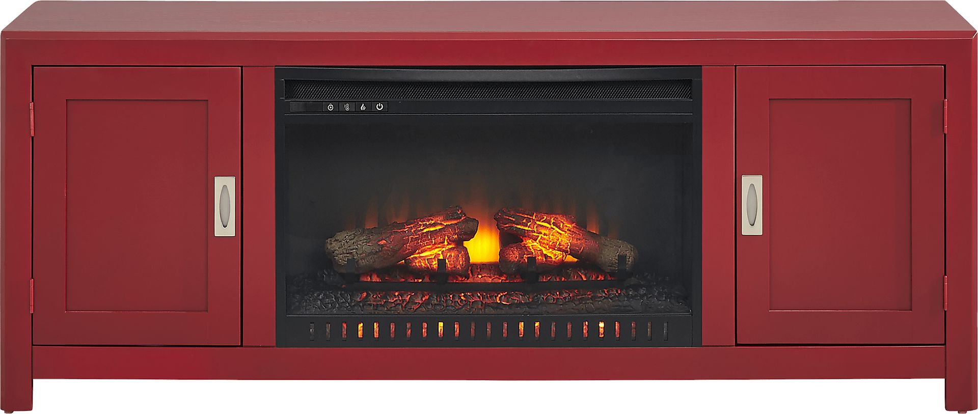 Sawyer Mills Red 60 in. Console with Electric Log Fireplace - Image 1