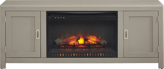 Sawyer Mills Silver 60 in. Console with Electric Log Fireplace - Thumbnail - Image 1