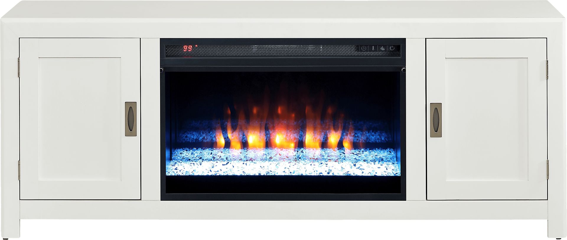 Sawyer Mills White 60 in. Console with Electric Fireplace - Image 1