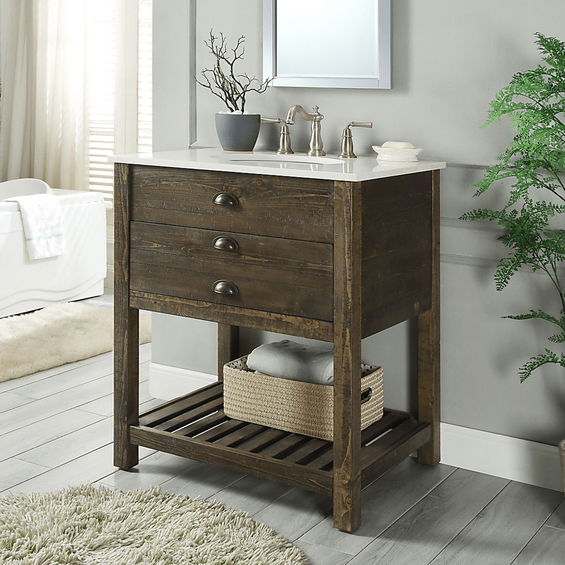 Sayecreek Brown 30 in. Bathroom Vanity - Image 6