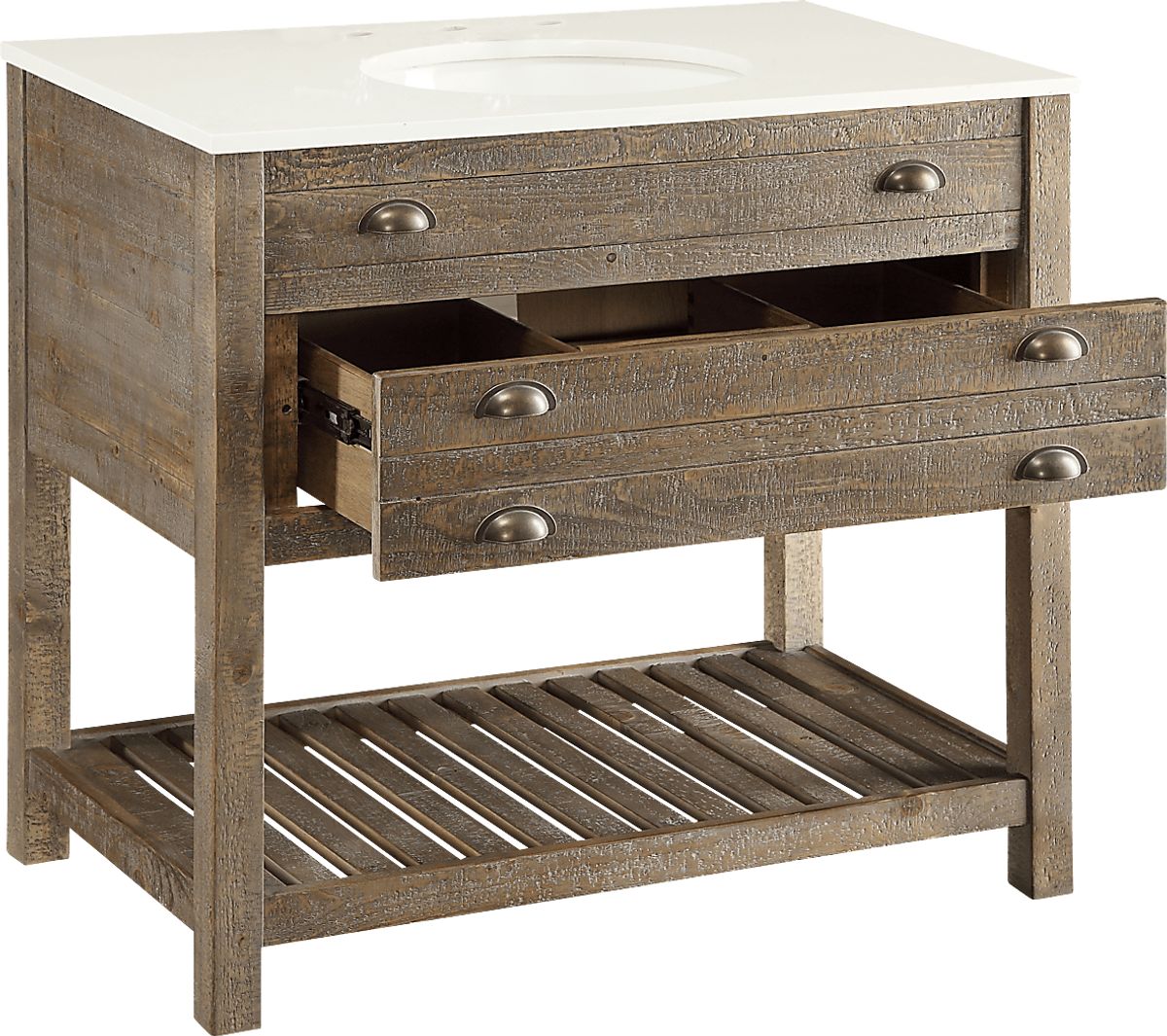 Sayecreek Brown Dark Wood Bathroom Vanity | Rooms to Go