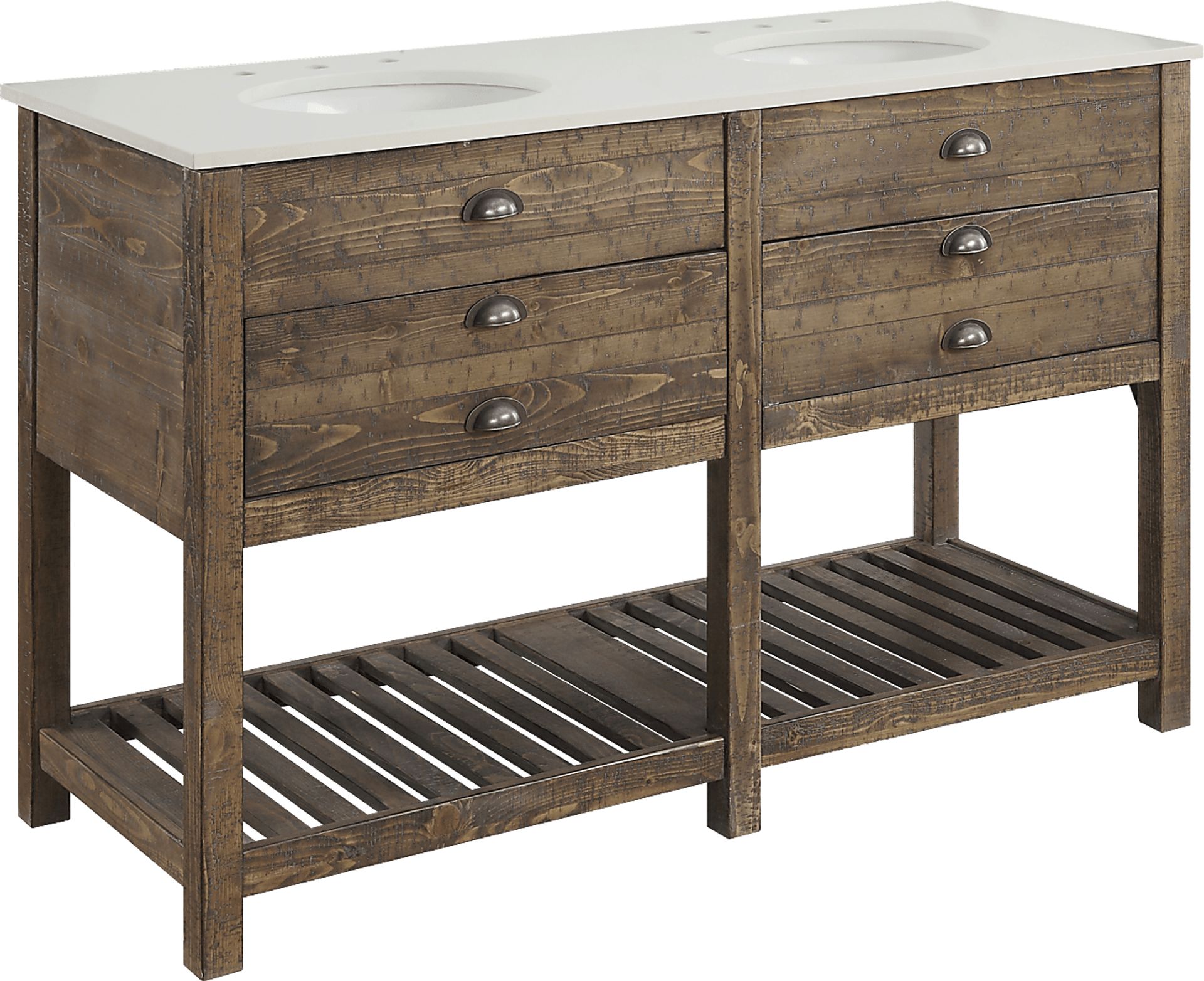 Sayecreek Brown 57 in. Bathroom Vanity - Image 1