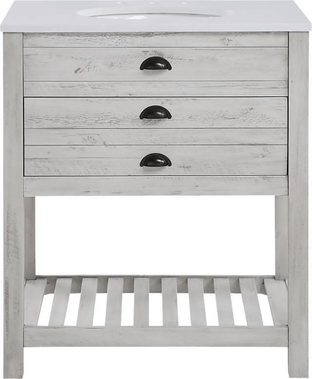 Sayecreek White 30 in. Bathroom Vanity - Thumbnail - Image 2