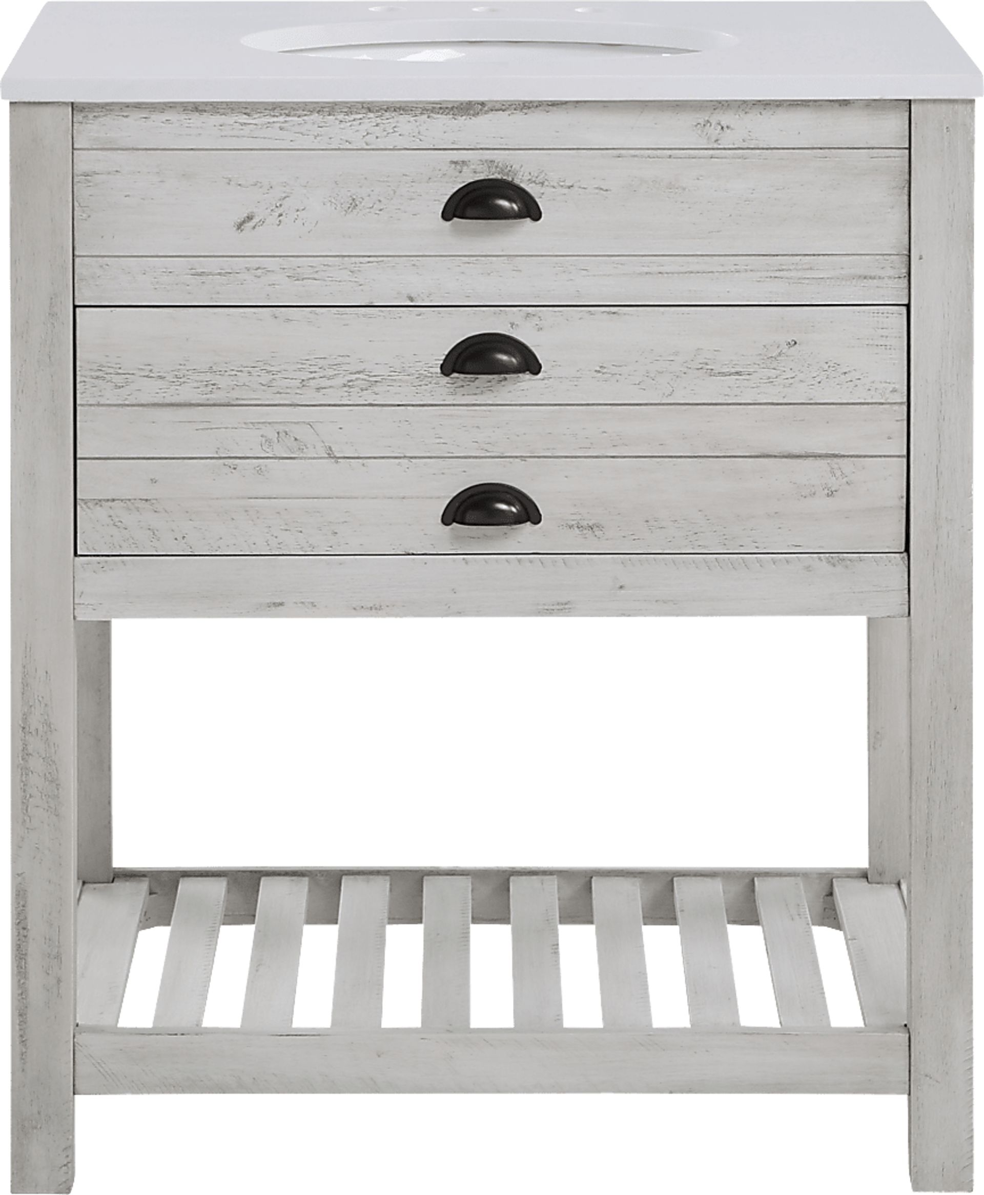 Sayecreek White 30 in. Bathroom Vanity - Image 2