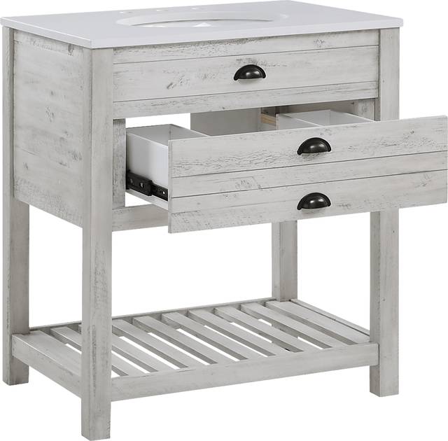 Sayecreek White 30 in. Bathroom Vanity - Thumbnail - Image 3