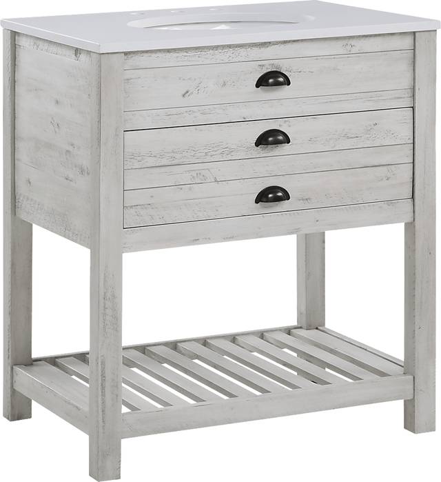 Sayecreek White 30 in. Bathroom Vanity - Thumbnail - Image 1