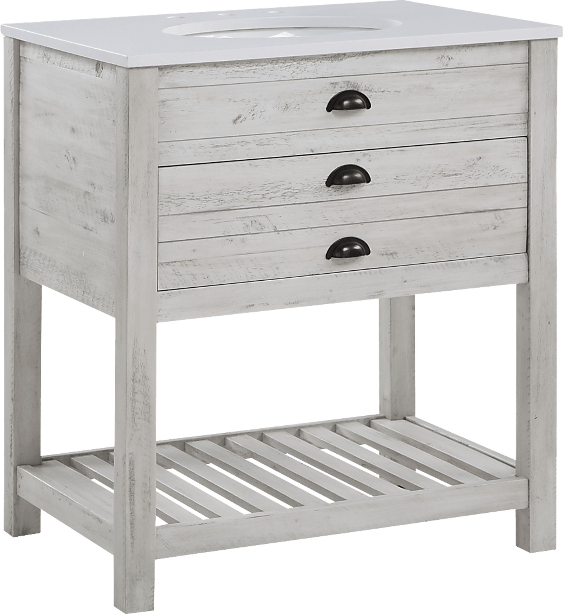 Sayecreek White 30 in. Bathroom Vanity - Image 1