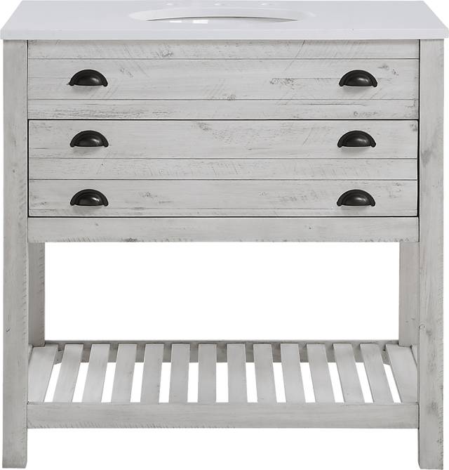 Sayecreek White 36 in. Bathroom Vanity - Thumbnail - Image 2
