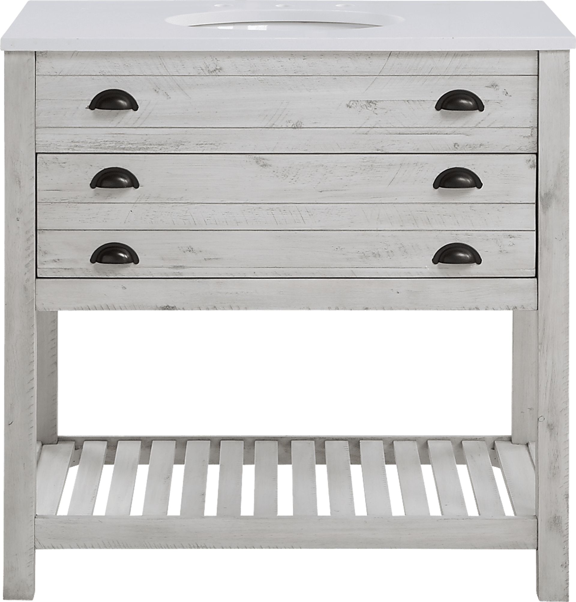 Sayecreek White 36 in. Bathroom Vanity - Image 2