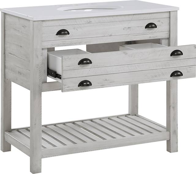 Sayecreek White 36 in. Bathroom Vanity - Thumbnail - Image 3