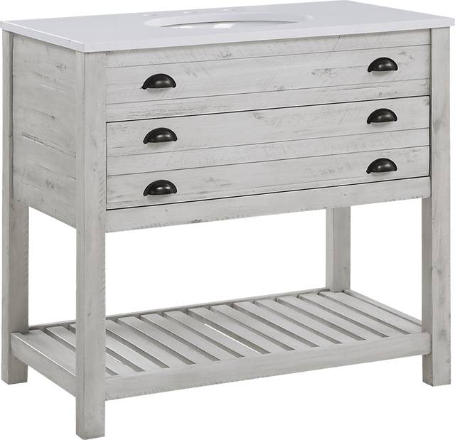 Sayecreek White 36 in. Bathroom Vanity - Thumbnail - Image 1