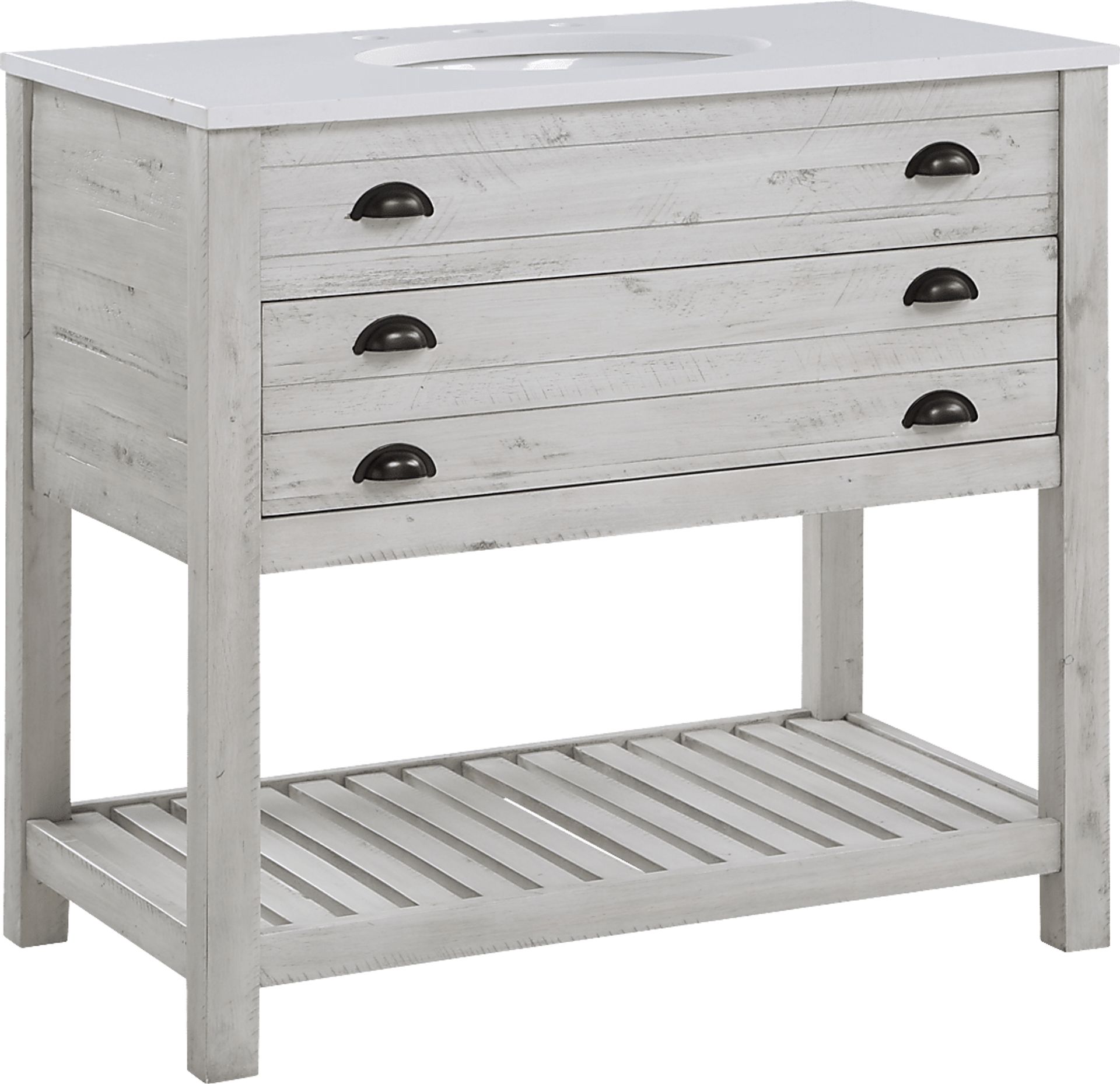 Sayecreek White 36 in. Bathroom Vanity - Image 1