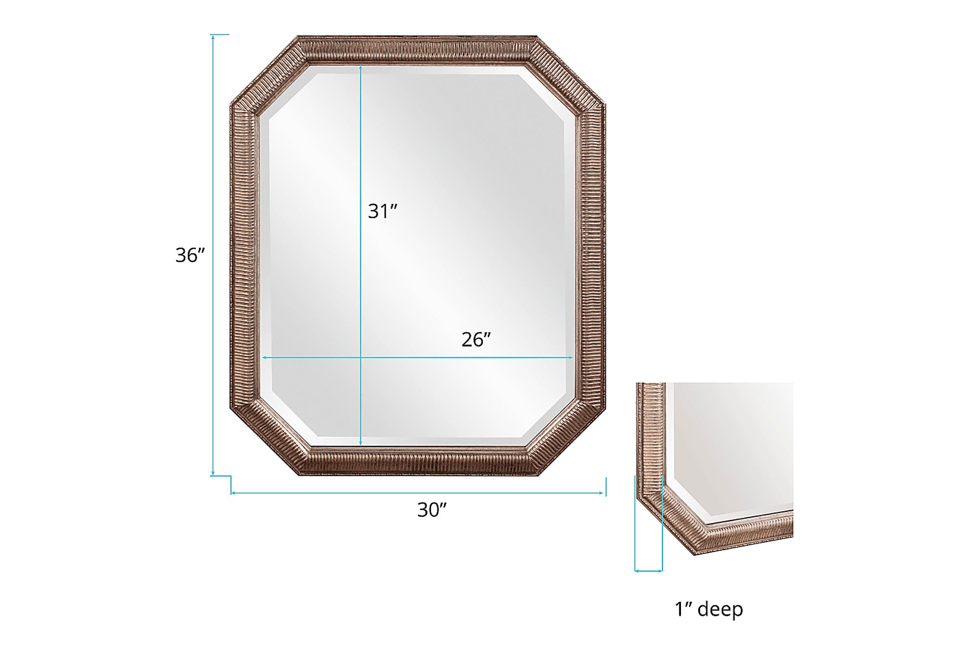 Sayna Silver Octagonal Mirror - Image 2