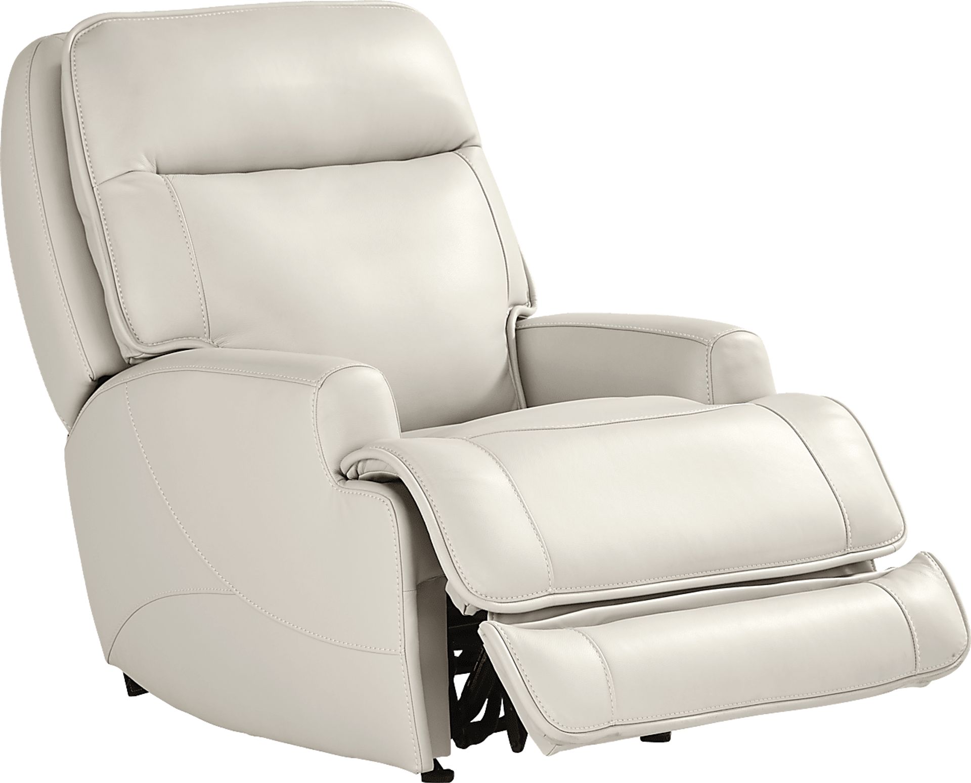 Scarborough Beige Leather Dual Power Recliner - Image 1