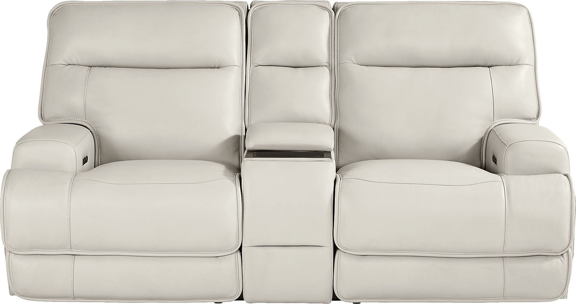 Scarborough Beige Leather Dual Power Reclining Loveseat - Image 2