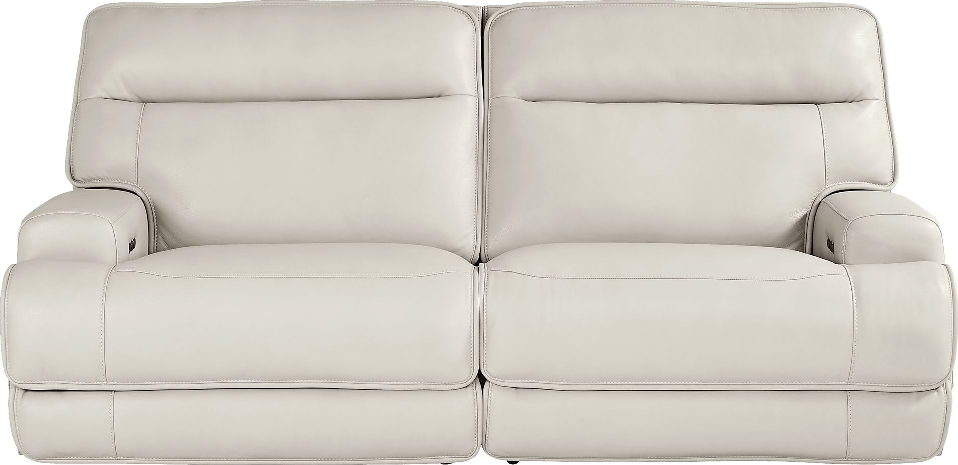Scarborough Beige Leather Dual Power Reclining Sofa - Image 2