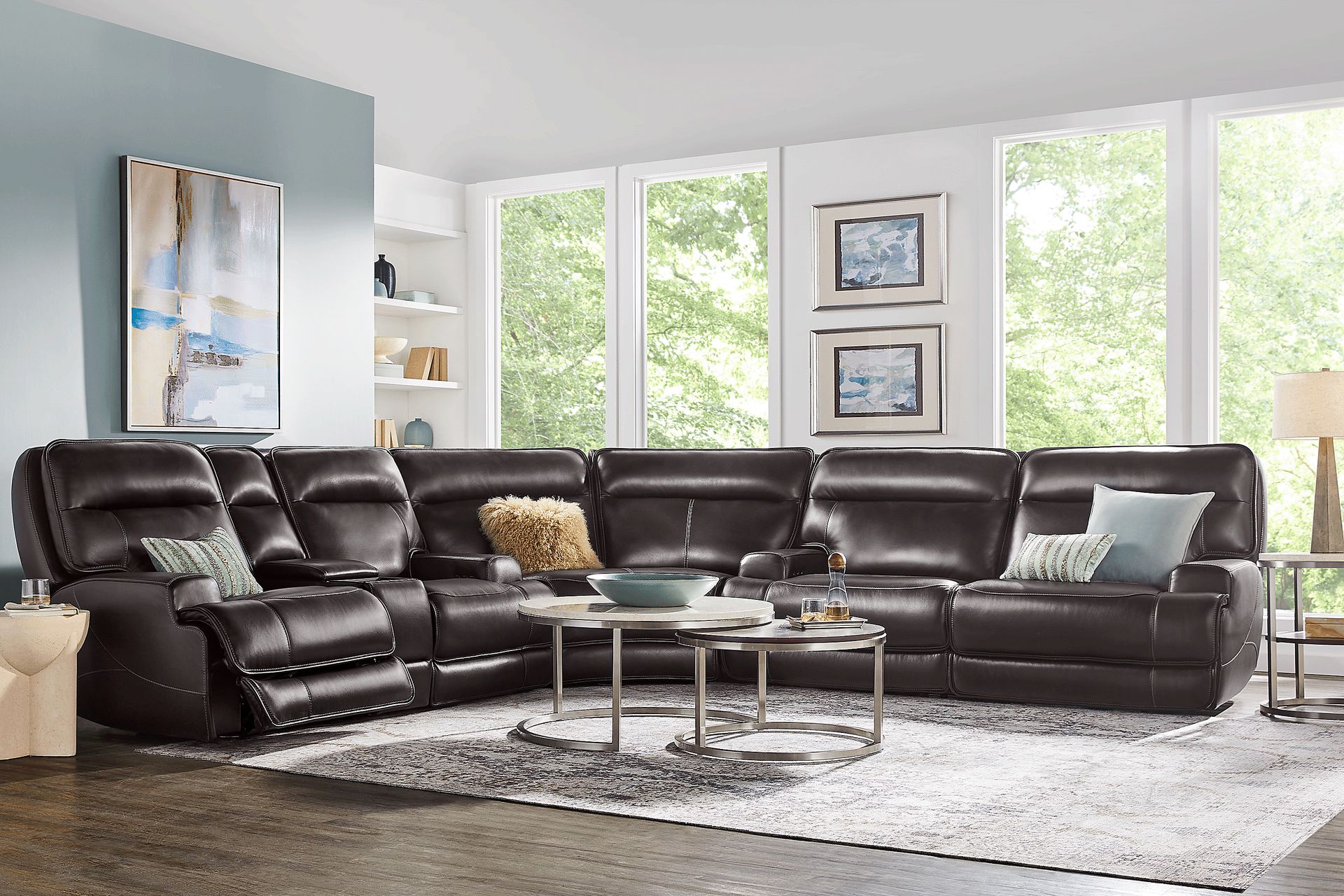 Scarborough Black 3 Pc Dual Power Reclining Sectional - Image 2