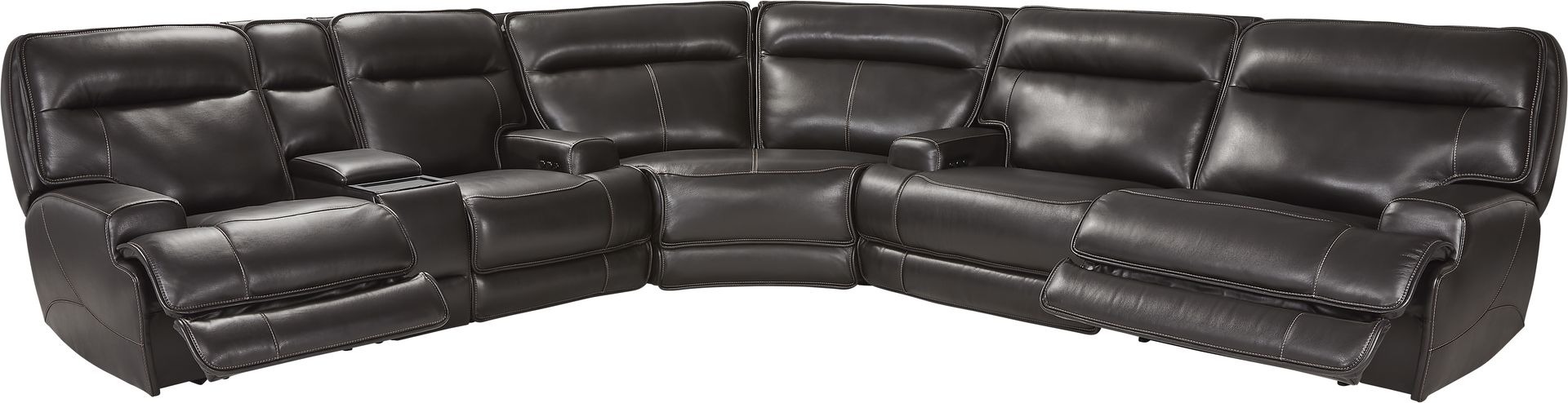 Scarborough Black 3 Pc Dual Power Reclining Sectional - Image 1