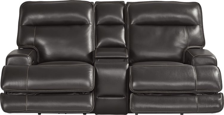 Scarborough Leather Dual Power Reclining Loveseat