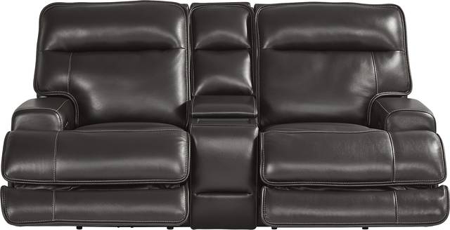 Scarborough Black Leather 5 Pc Dual Power Reclining Living Room - Thumbnail - Image 5